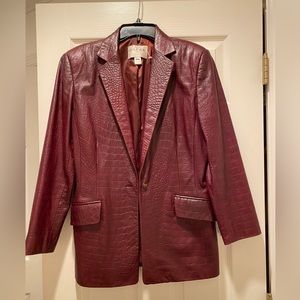 Vintage Oscar de la Renta Leather Blazer